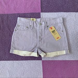 NWT Levi’s 501 Purple Dyed Shorts